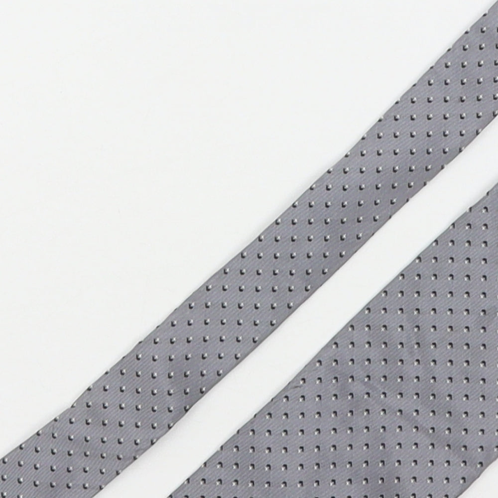 Van Girls Mens Grey Polka Dot Silk Pointed Tie One Size