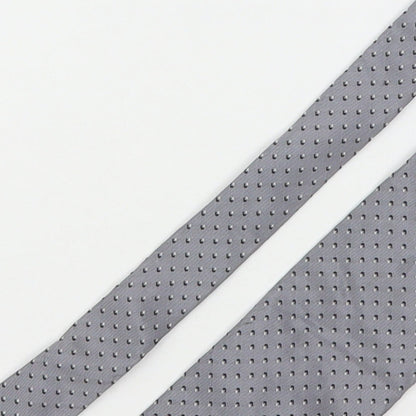 Van Girls Mens Grey Polka Dot Silk Pointed Tie One Size