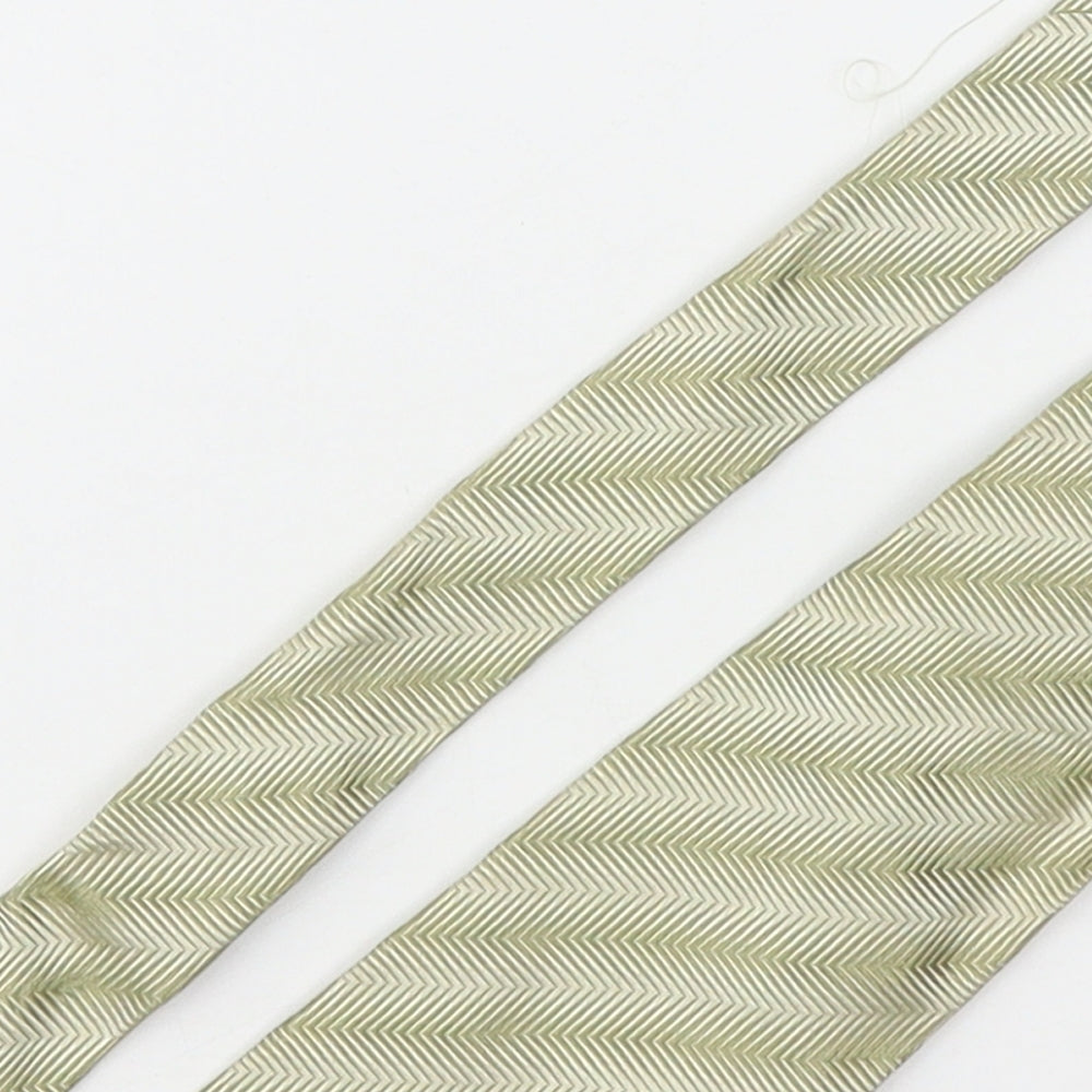 Marks and Spencer Mens Green Striped Silk Pointed Tie One Size