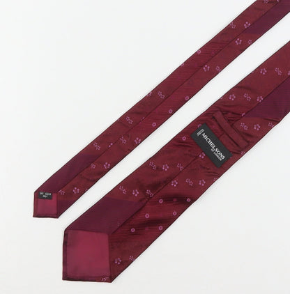 Michelsons Mens Purple Floral Silk Pointed Tie One Size