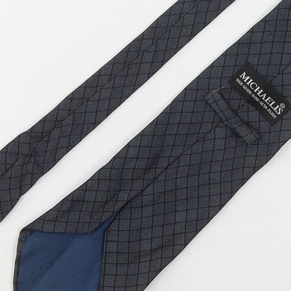 Michaelis Mens Blue Plaids & Checks Silk Pointed Tie One Size