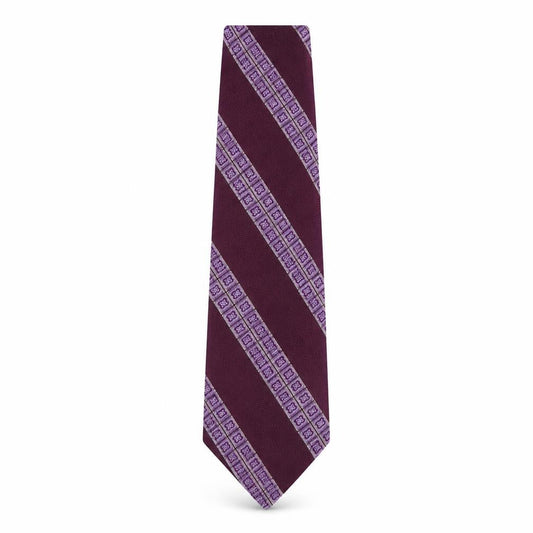 Prova Mens Purple Geometric Polyester Pointed Tie One Size