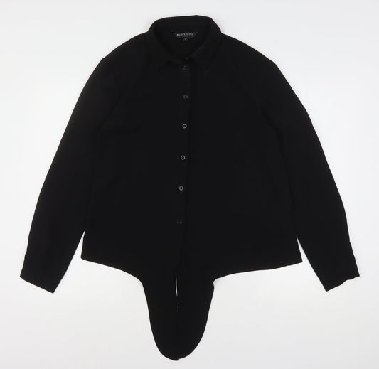 Womens UK Size S Brave Soul Black Basic Button-Up