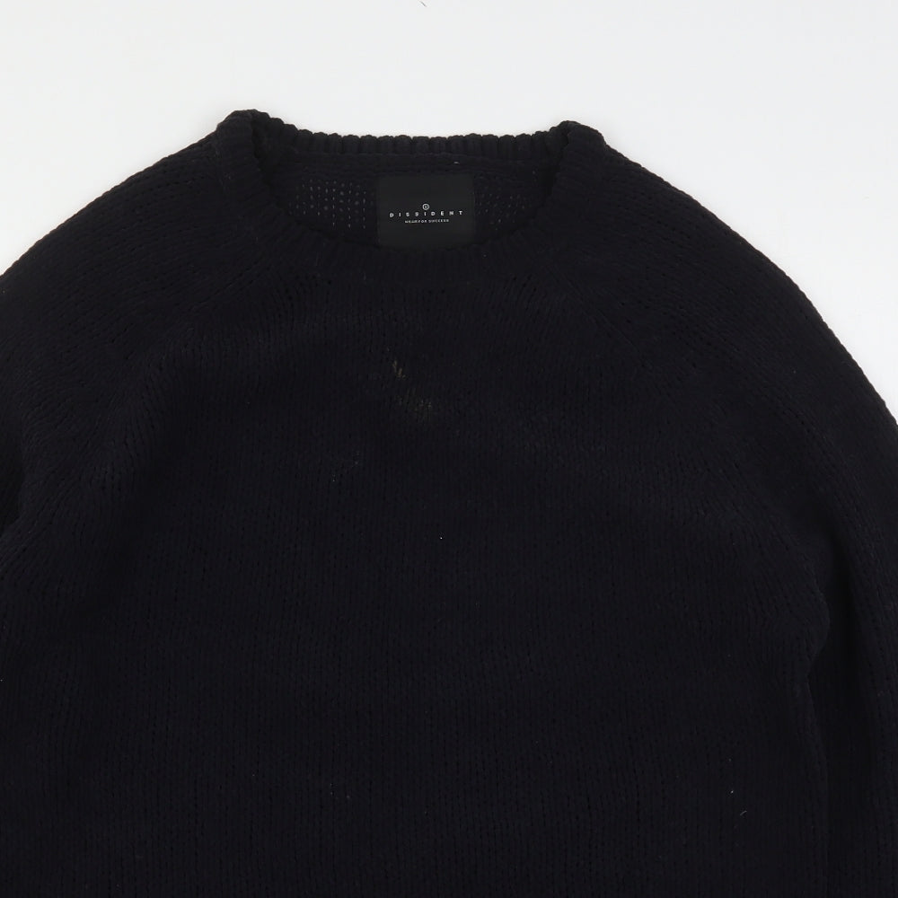 Dissident Mens Black Round Neck  Polyester Pullover Jumper Size M