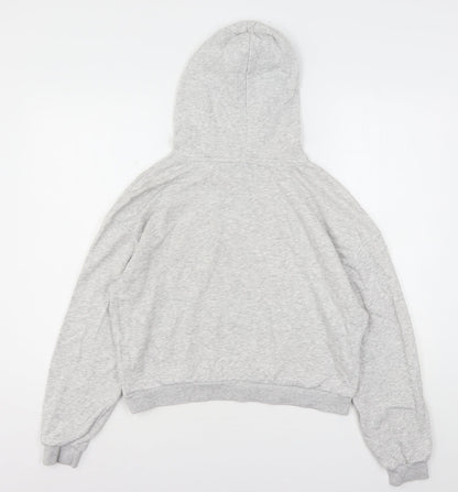 H&M Womens Grey  Cotton Pullover Hoodie Size M   - Cropped