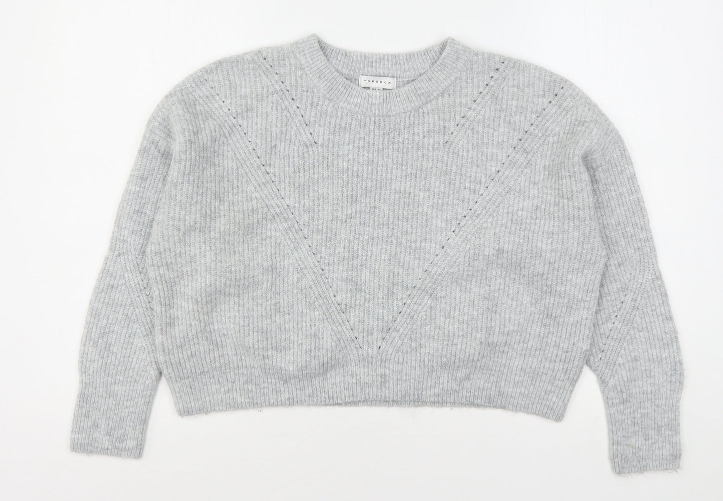 Womens UK Size S Topshop Grey Pullover Jumper