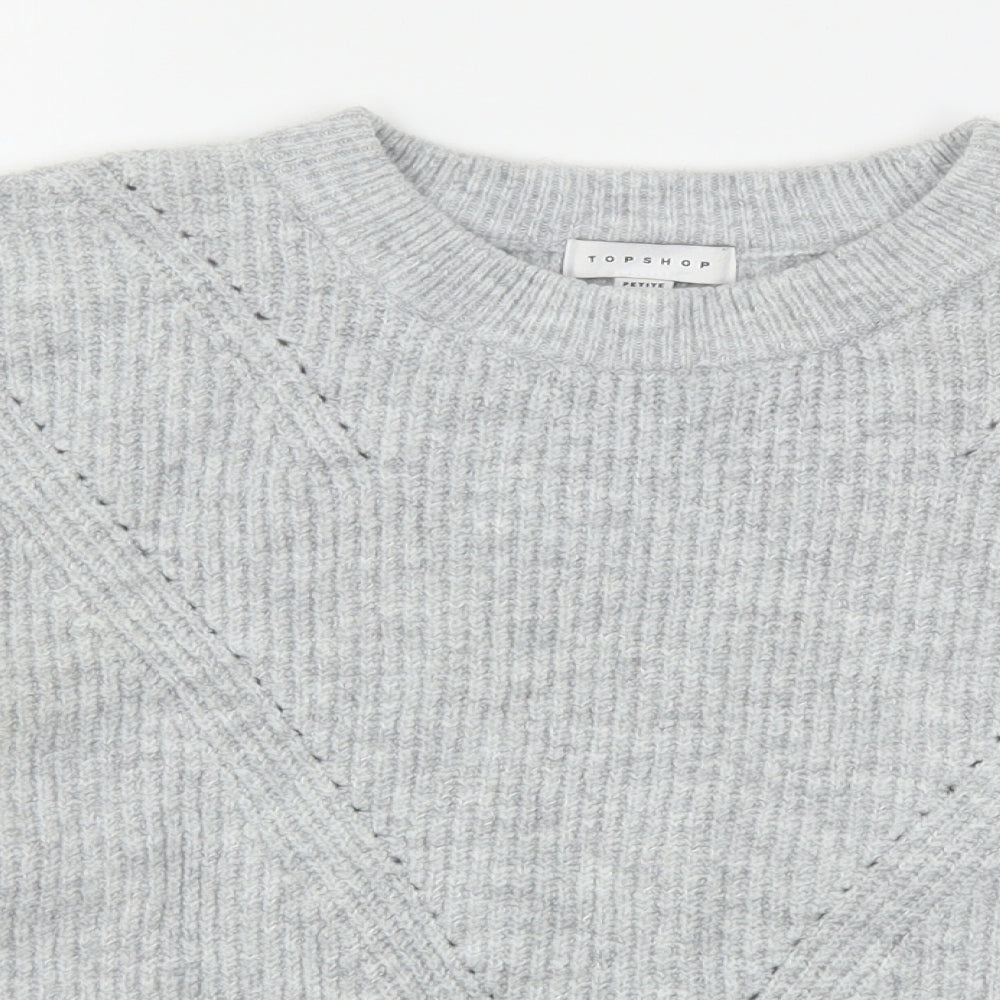 Womens UK Size S Topshop Grey Pullover Jumper