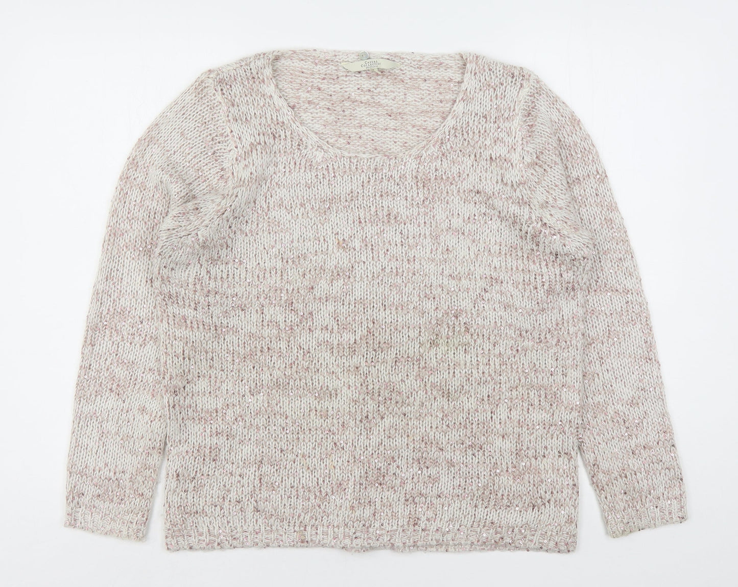 Womens UK Size 14 Debenhams Beige Pullover Jumper