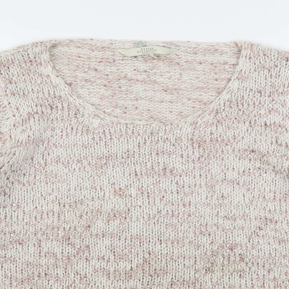 Womens UK Size 14 Debenhams Beige Pullover Jumper