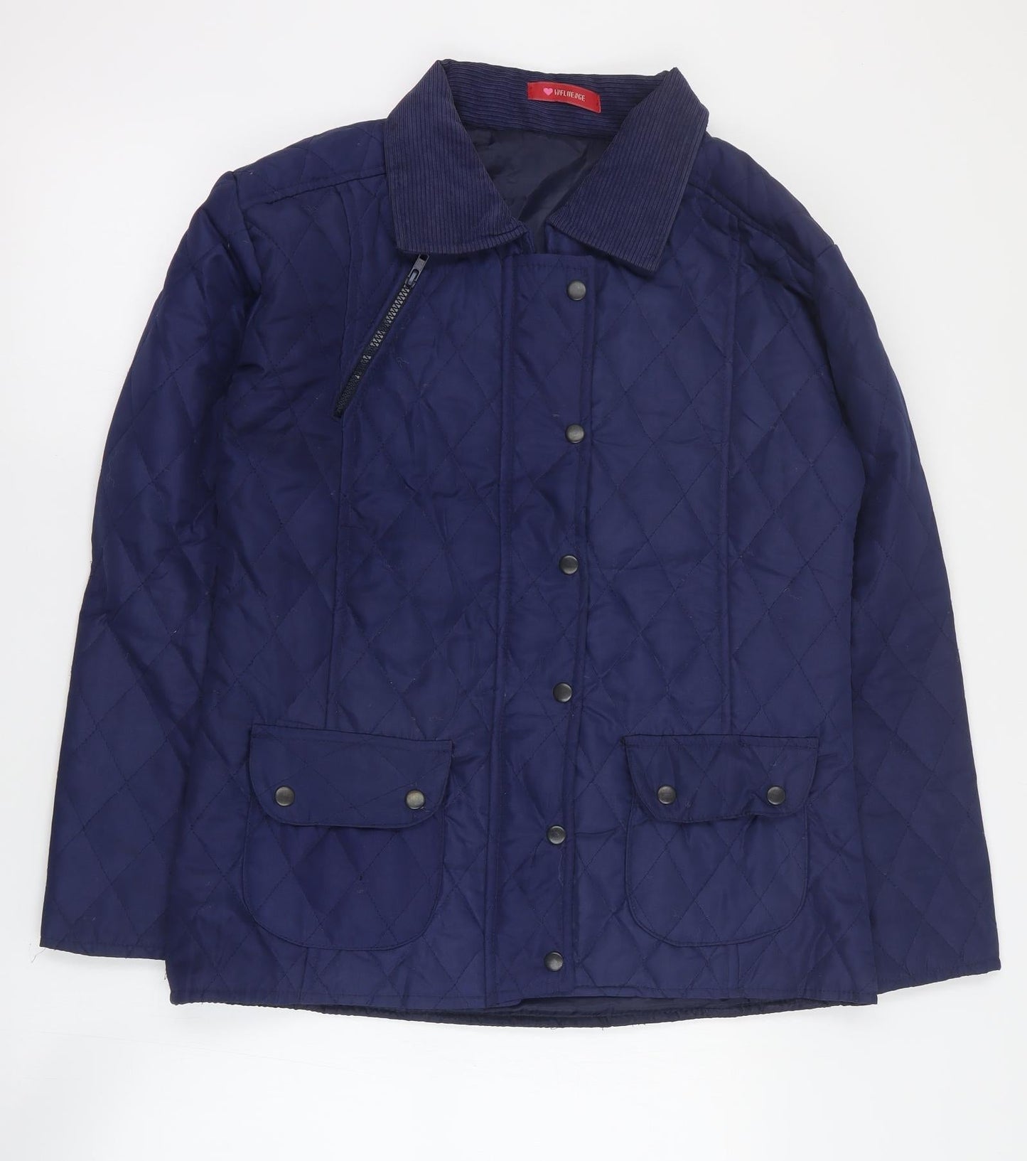 Womens UK Size 10 Influence Blue Quilted Coat