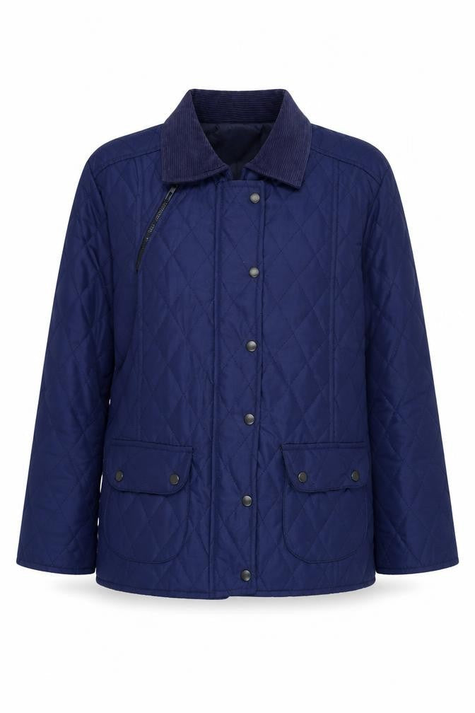 Womens UK Size 10 Influence Blue Quilted Coat