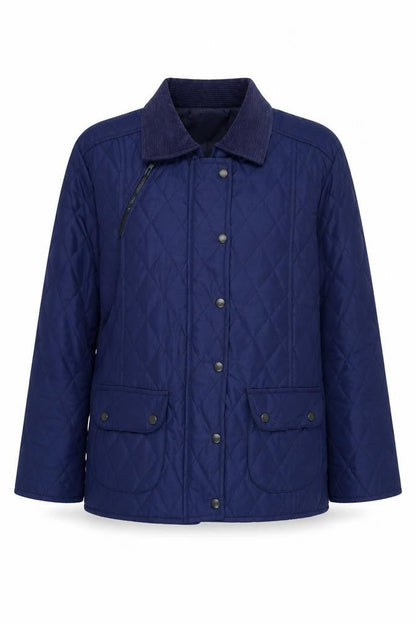 Womens UK Size 10 Influence Blue Quilted Coat