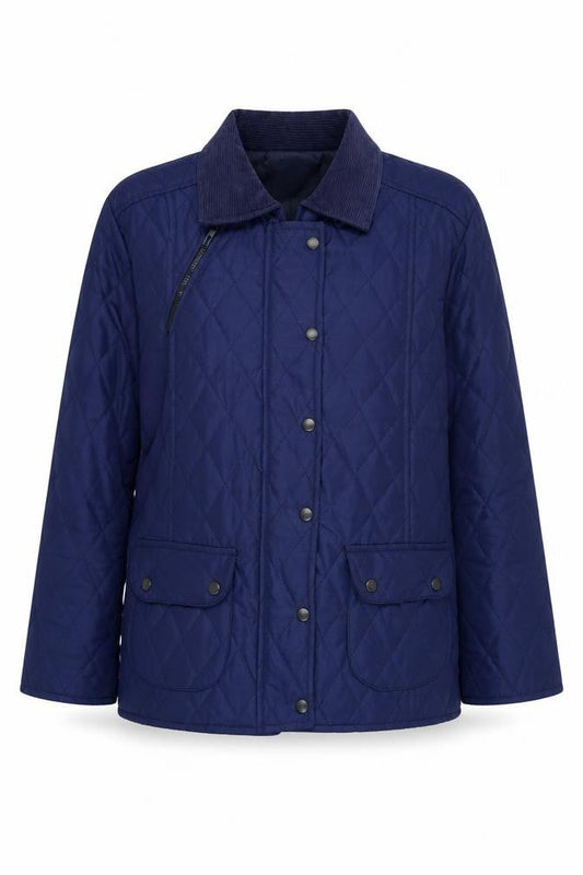 Womens UK Size 10 Influence Blue Quilted Coat