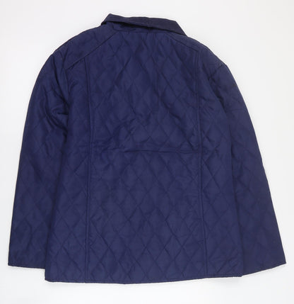 Womens UK Size 10 Influence Blue Quilted Coat