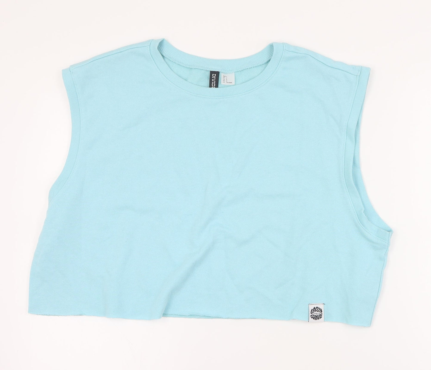 H&M Womens Blue  Cotton Pullover Sweatshirt Size L  Pullover - Cropped