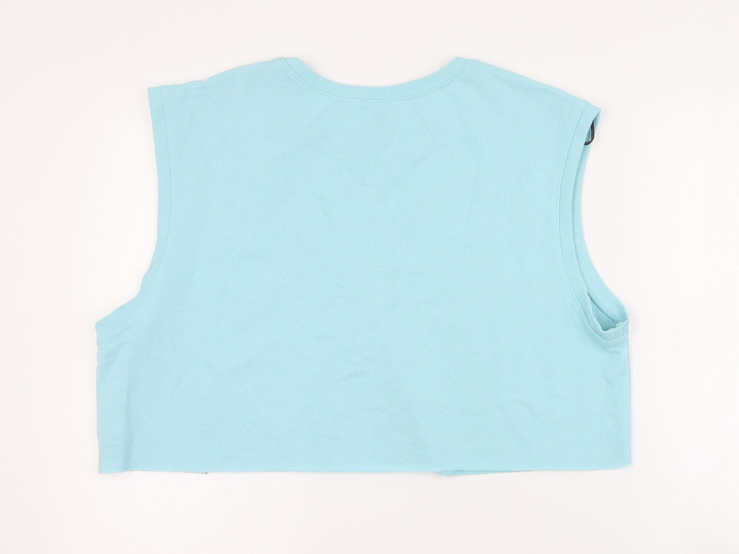 H&M Womens Blue  Cotton Pullover Sweatshirt Size L  Pullover - Cropped