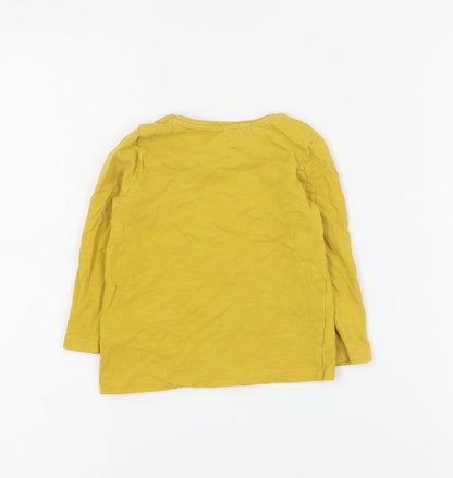F&F Baby Yellow  100% Cotton Pullover T-Shirt Size 12-18 Months Round Neck Pullover - Slogan