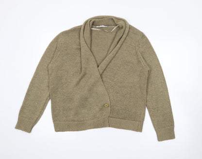 Kenneth Cole Womens Green Roll Neck  Acrylic Cardigan Jumper Size M