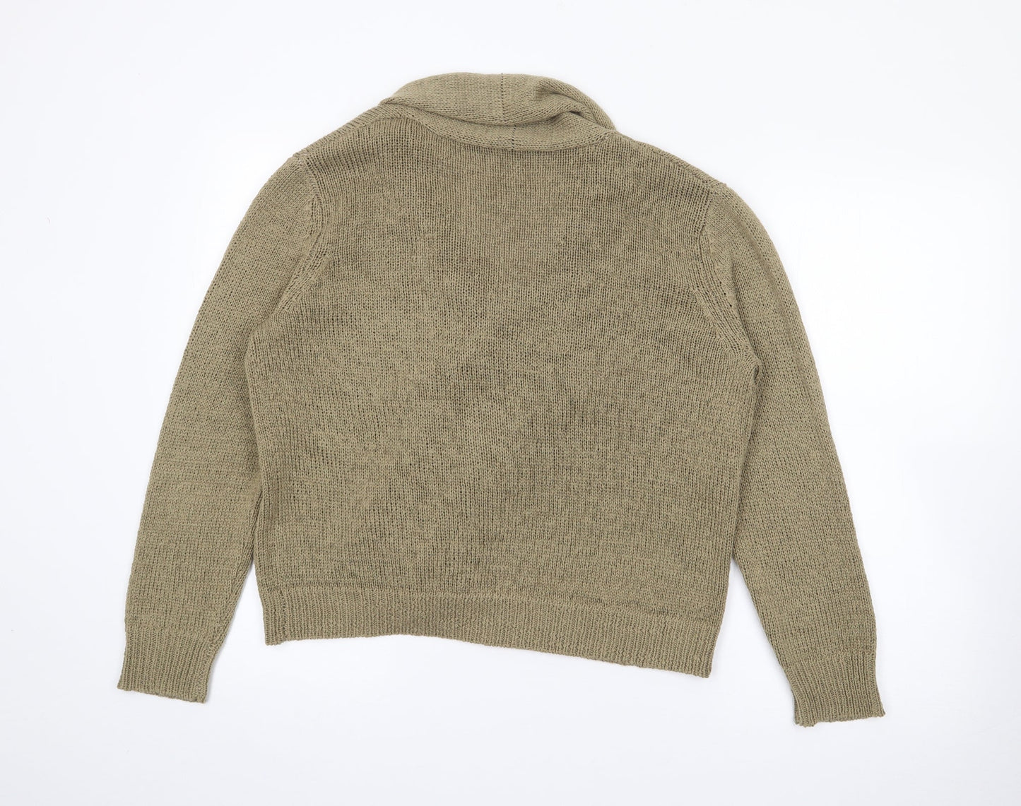 Kenneth Cole Womens Green Roll Neck  Acrylic Cardigan Jumper Size M