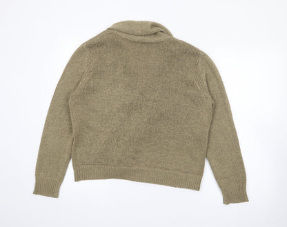 Kenneth Cole Womens Green Roll Neck  Acrylic Cardigan Jumper Size M