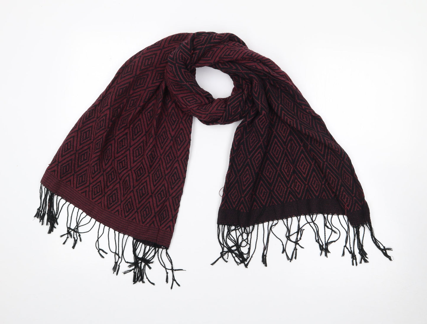 Divided Womens Red Geometric Cotton  Scarf