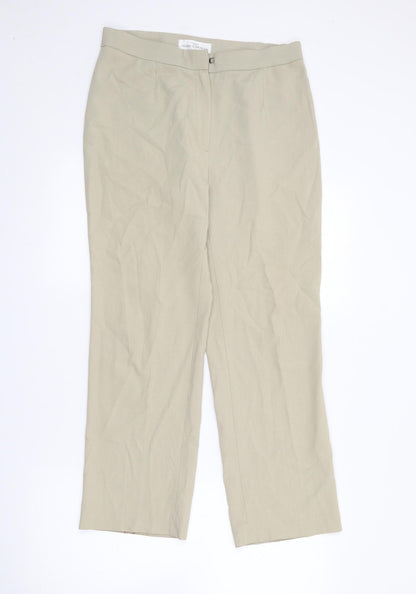 Womens UK Size 10 Marks and Spencer Regular Fit  Beige Trousers