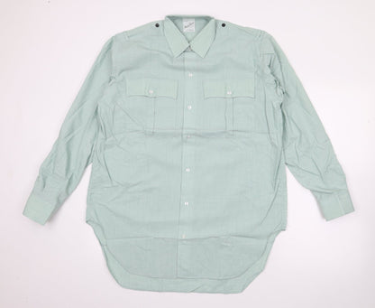 Mens UK Size 15.5 Mark Caine Green  Button-Up Long Sleeve Casual Shirt