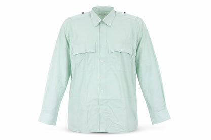 Preworn Mens Green  Polyester  Button-Up Size 16 Collared Button