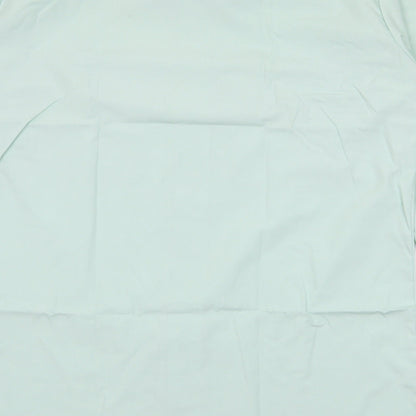 Preworn Mens Green  Polyester  Button-Up Size 16 Collared Button