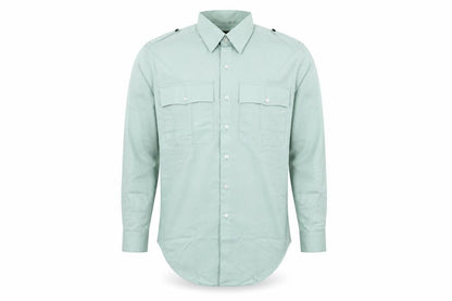 Mens UK Size 16 Novus Green  Button-Up Long Sleeve Casual Shirt