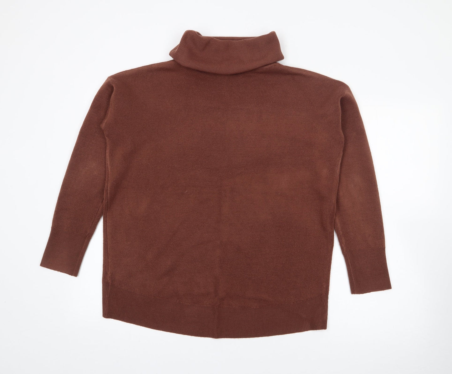 Primark Womens Brown Roll Neck  Acrylic Pullover Jumper Size S