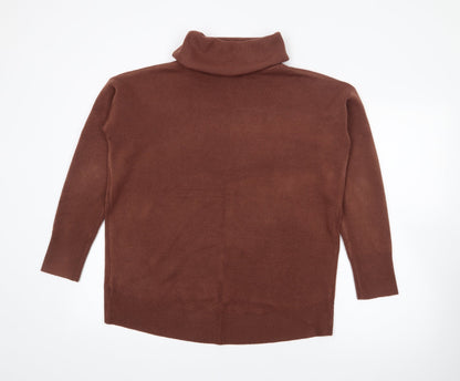 Primark Womens Brown Roll Neck  Acrylic Pullover Jumper Size S
