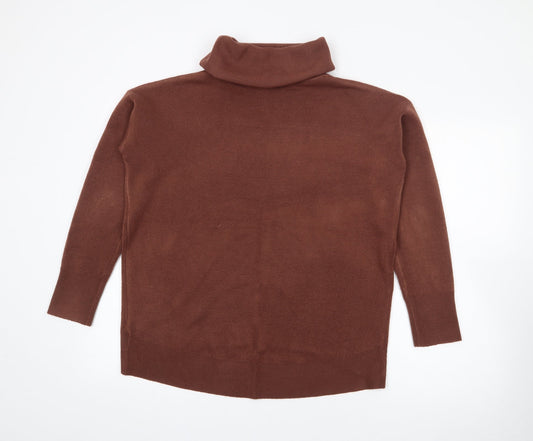Primark Womens Brown Roll Neck  Acrylic Pullover Jumper Size S