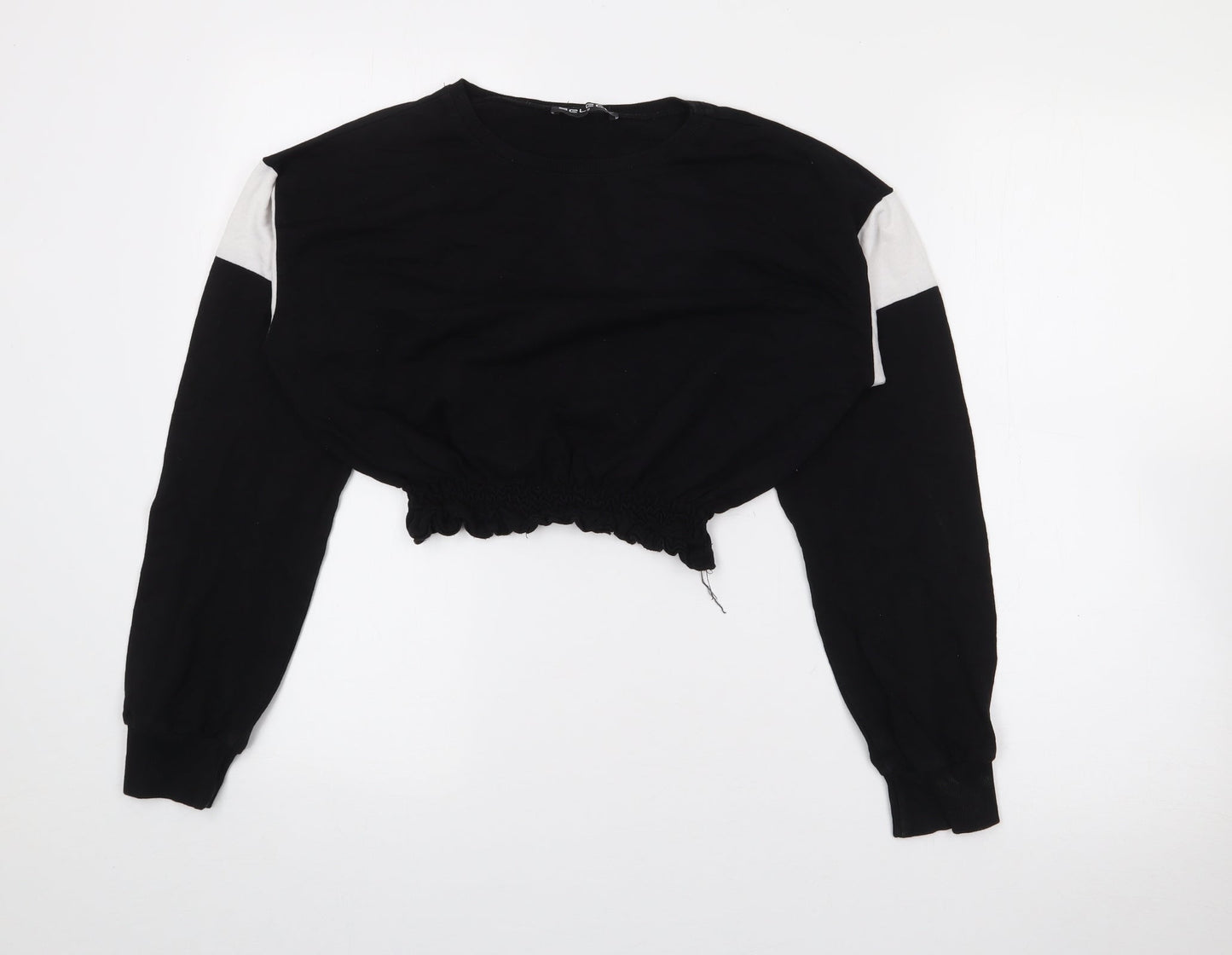 Select Womens Black  Cotton Pullover Sweatshirt Size S