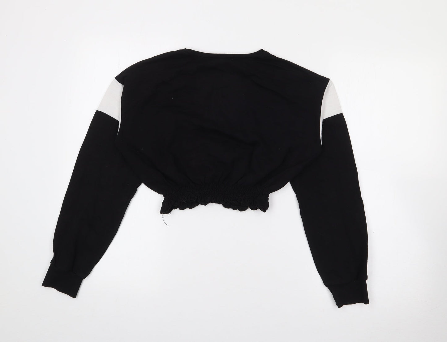 Select Womens Black  Cotton Pullover Sweatshirt Size S