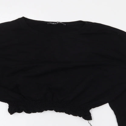 Select Womens Black  Cotton Pullover Sweatshirt Size S