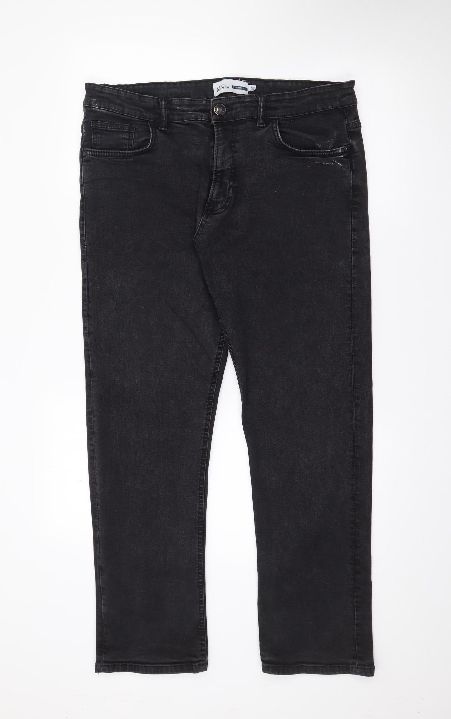 Womens UK Size 36 in Easy Regular Fit Straight Black Jeans
