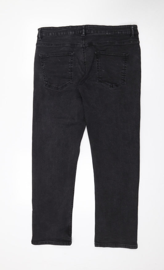 Womens UK Size 36 in Easy Regular Fit Straight Black Jeans