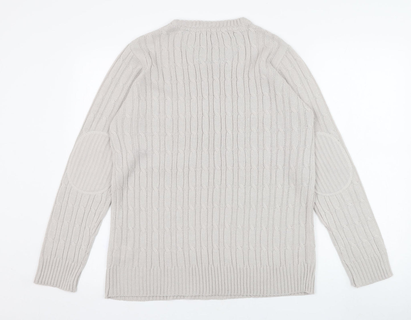 Brave Soul Mens Grey Round Neck  Acrylic Pullover Jumper Size S