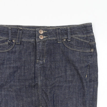Yes Yes Womens Blue  Cotton Straight & Pencil  Size 12   Zip