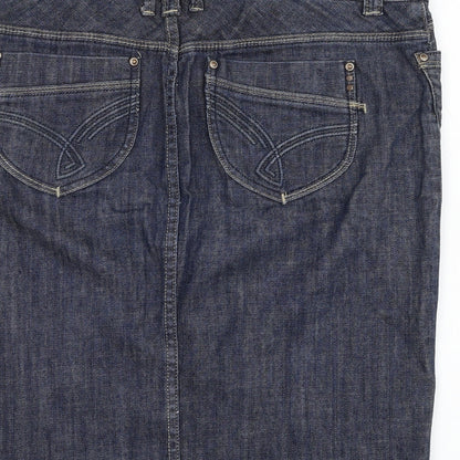 Yes Yes Womens Blue  Cotton Straight & Pencil  Size 12   Zip