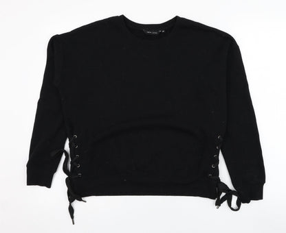 New Look Womens Black  Polyester Pullover Sweatshirt Size 10  Pullover
