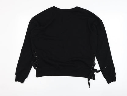 New Look Womens Black  Polyester Pullover Sweatshirt Size 10  Pullover