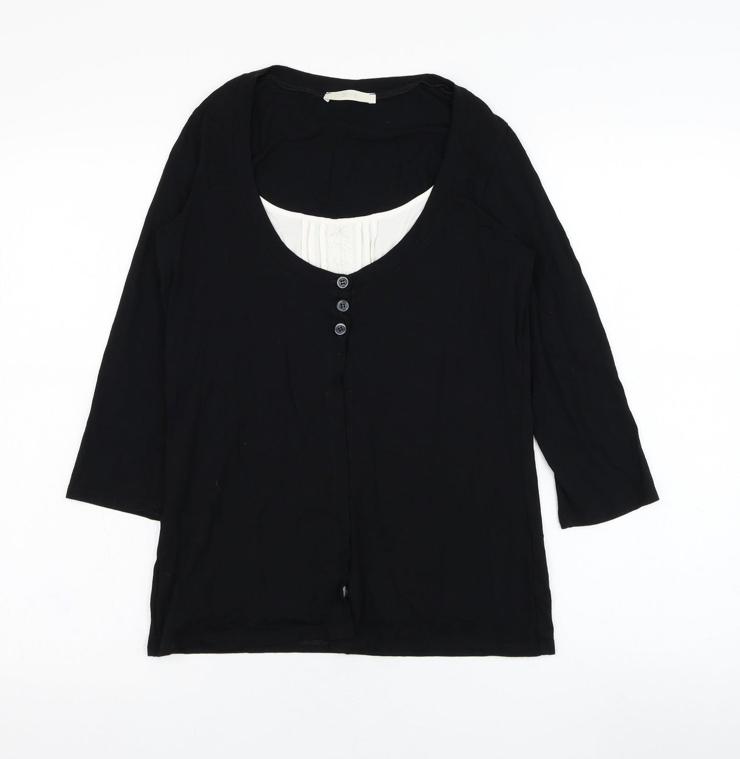 Womens UK Size 12 Marks and Spencer Black Cape Jumper