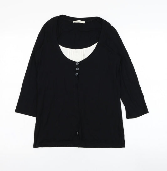 Womens UK Size 12 Marks and Spencer Black Cape Jumper