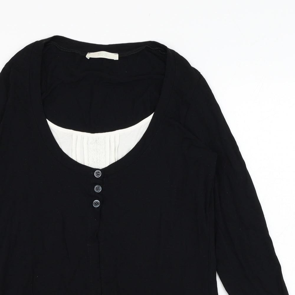 Womens UK Size 12 Marks and Spencer Black Cape Jumper