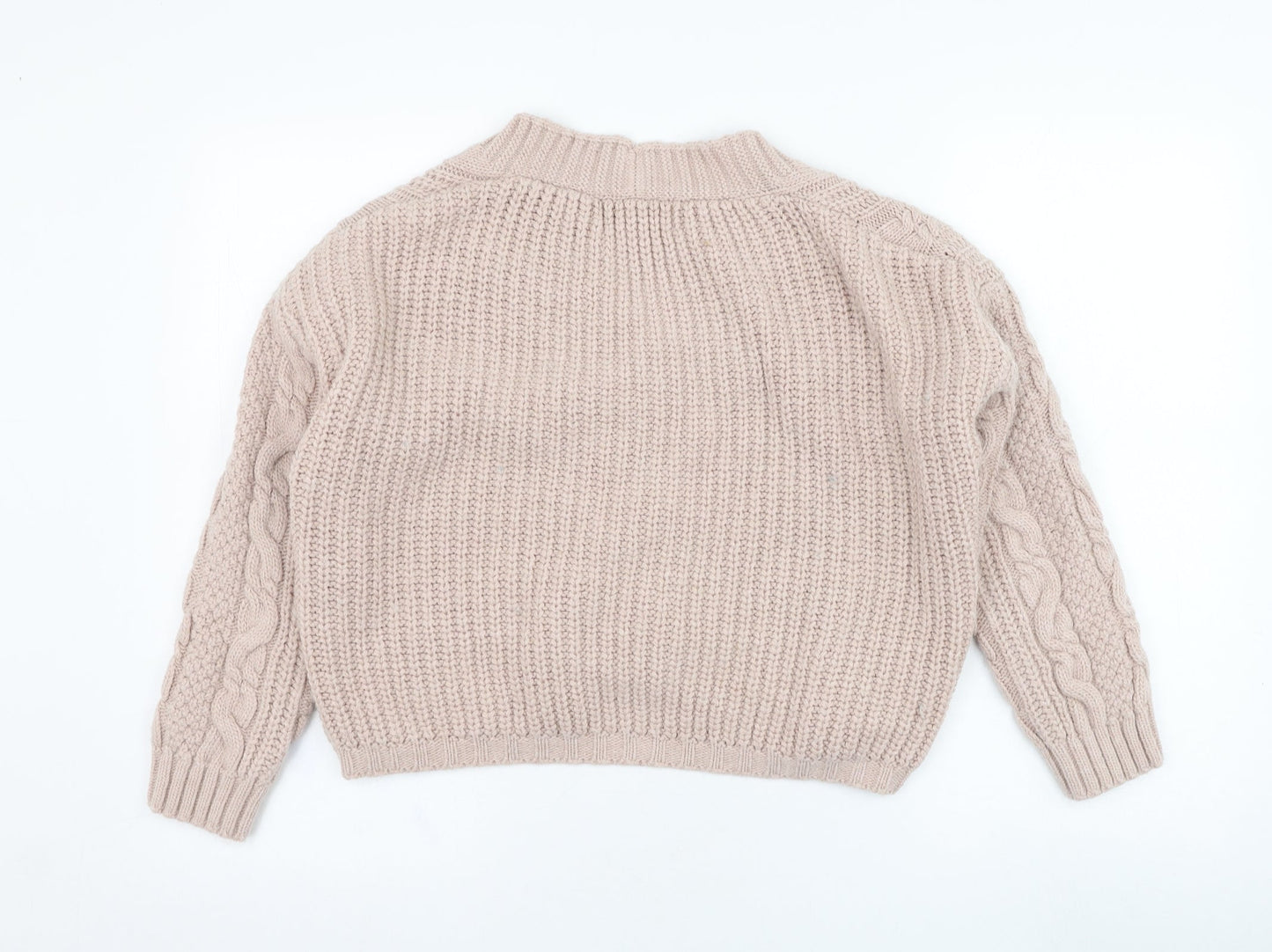 COLLEZIONE GRIA Womens Pink V-Neck  Acrylic Cardigan Jumper Size M