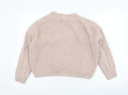 COLLEZIONE GRIA Womens Pink V-Neck  Acrylic Cardigan Jumper Size M