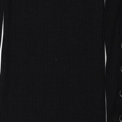 H&M Womens Black  Viscose Pencil Dress  Size 8  Round Neck Pullover