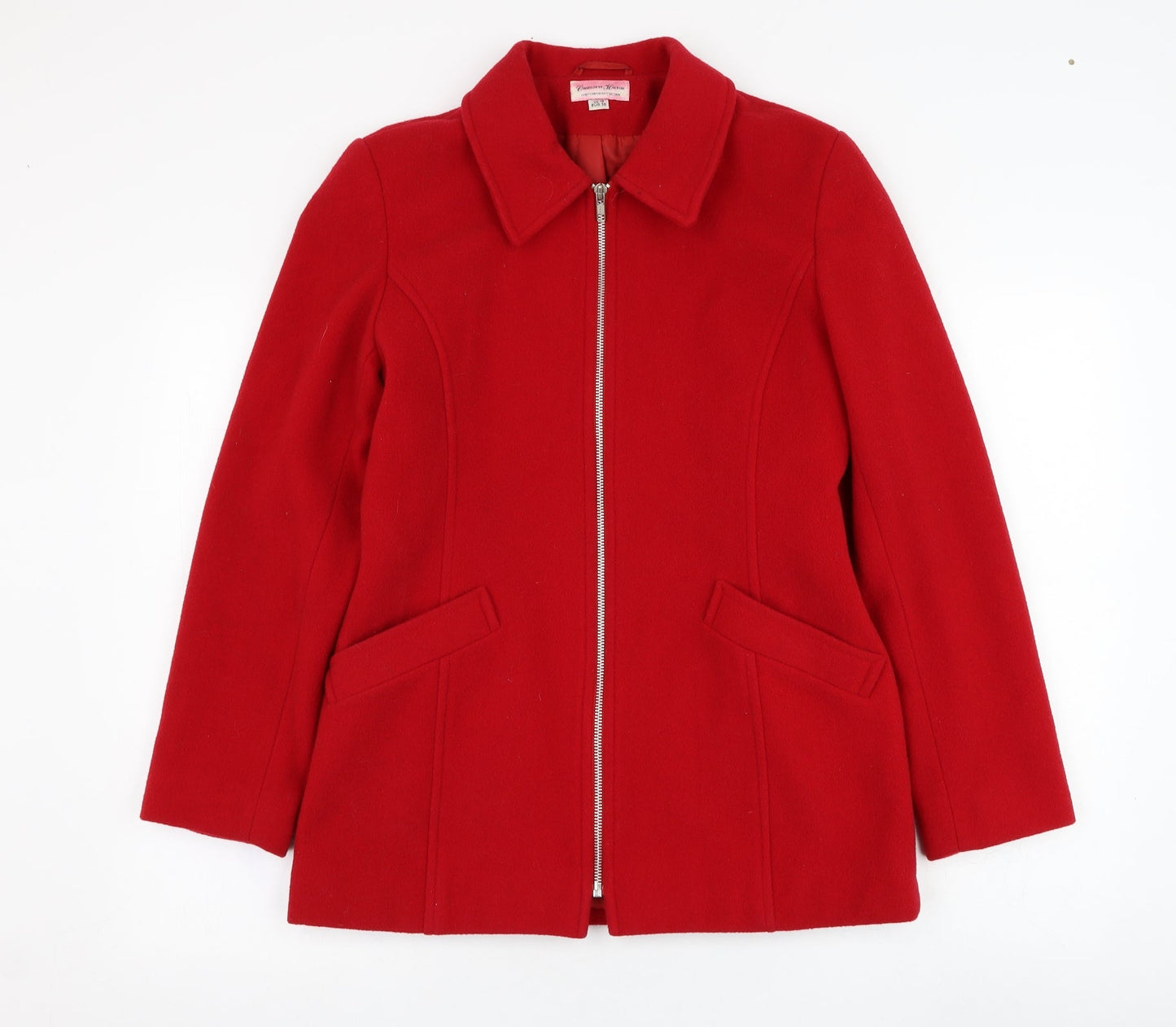 Womens UK Size 10 Charlotte Halton Red Overcoat